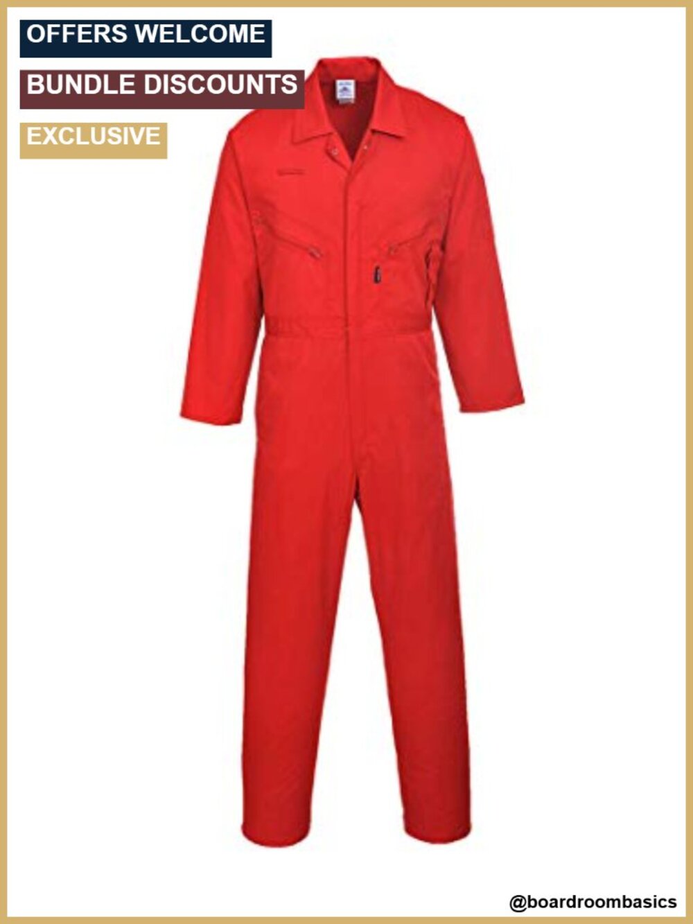 Portwest Liverpool Zipper Coverall with Snap Closure and 2 Way Zipper Small